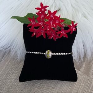 💚 BRIGHTON Glam Lime Green & Silver Spacer Bead RETIRED